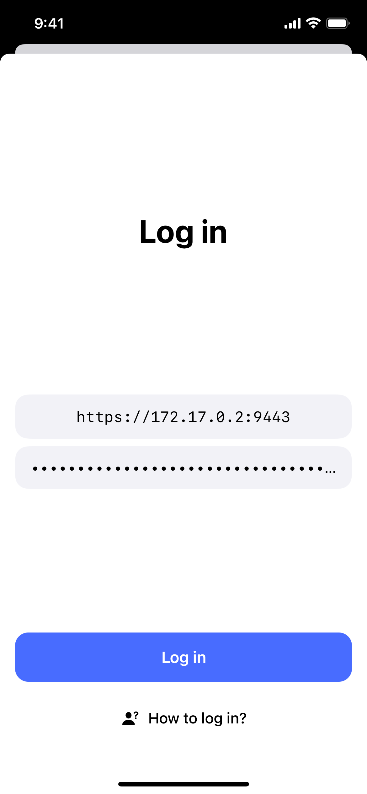 Harbour - Login screen Harbour - Login screen